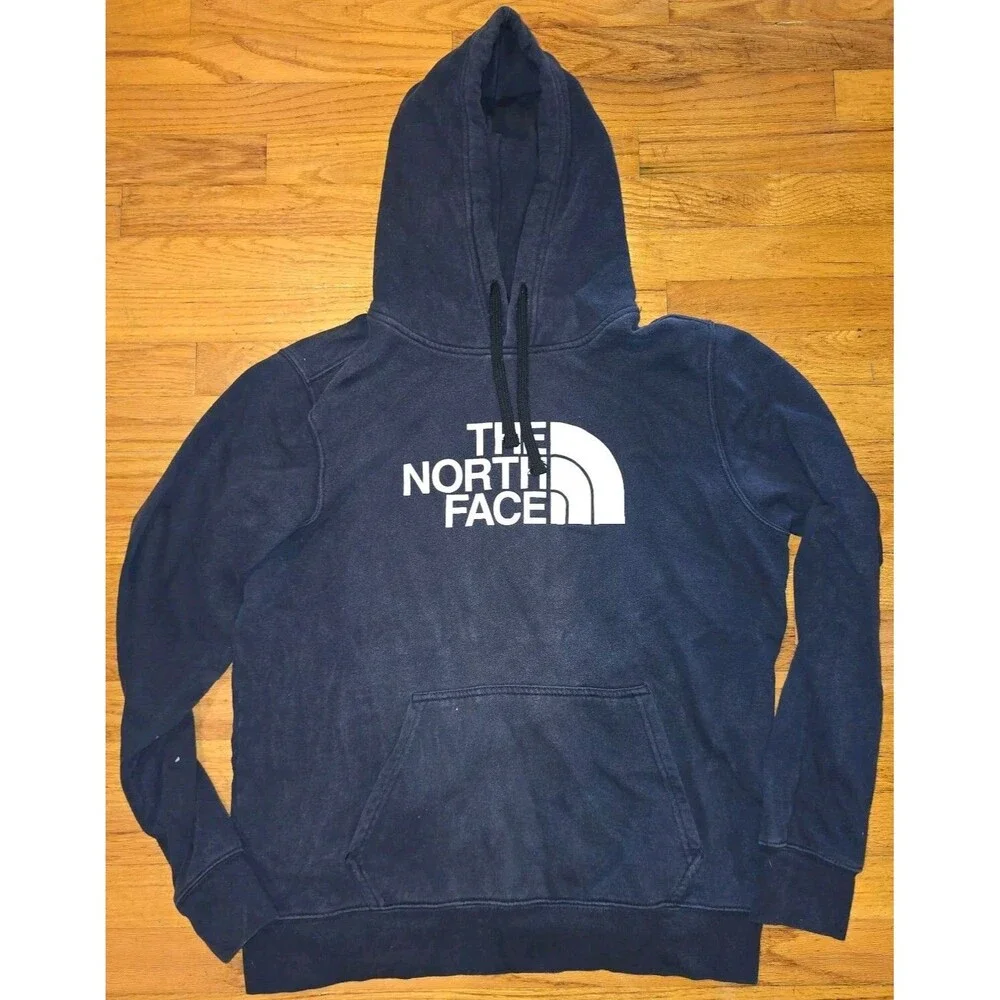 The North Face Hoodie Y2K Vintage Outdoor Logo Sweatshirt, Black Large